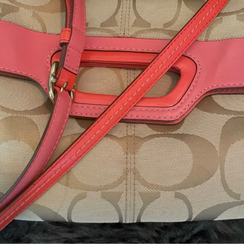 Coach Beige and Coral Crossbody Bag - Picture 5 of 6